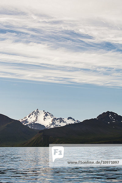 'Frosty Volcano Near Cold Bay On The Alaska Peninsula; Southwest Alaska  United States Of America'