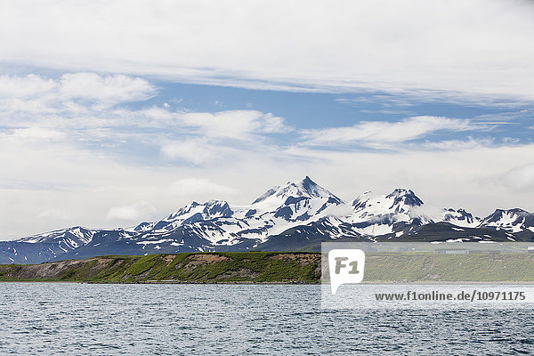 'View Of Mount Frosty From The Cold Bay Dock  Alaska Peninsula; Southwest Alaska  United States Of America'