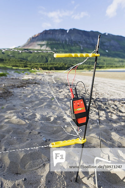 'A Device In The Sand On The Shore Of Hallo Bay  Katmai Naional Park  Alaska Peninsula; Southwest Alaska  United States Of America'