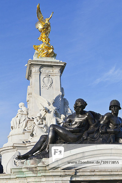 'Queen Victoria Memorial outside Buckingham Palace; London  England'