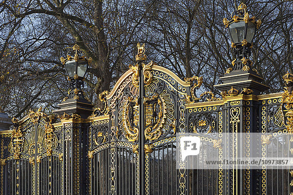 'Golden gates near Buckingham Palace; London  England'