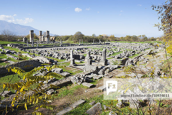 'Ruins of an agora; Philippi  Greece'