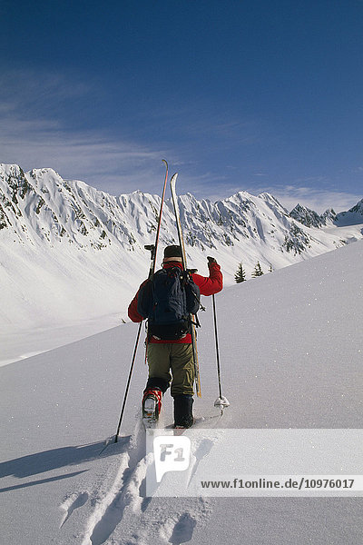 Skilangläufer Skifahren Turnagain Pass Sc Ak Winter Scenic