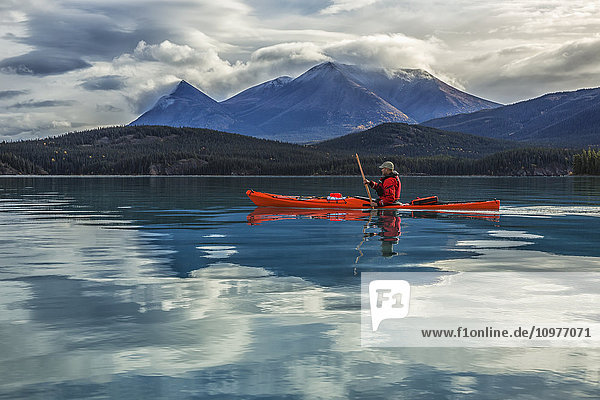 'Kayaking on Atlin Lake; Atlin  British Columbia  Canada'