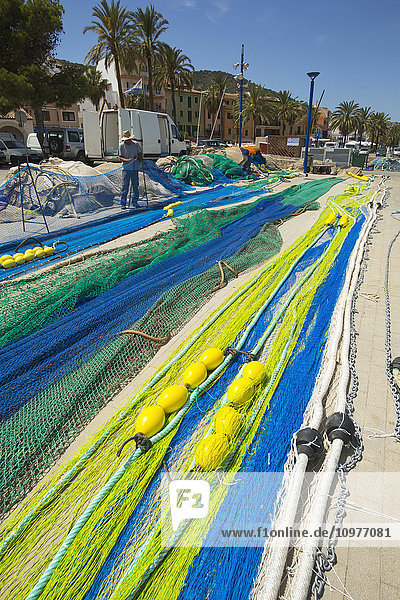 'Fishing nets at the harbour; Favignana  Trapani Province  Sicily'