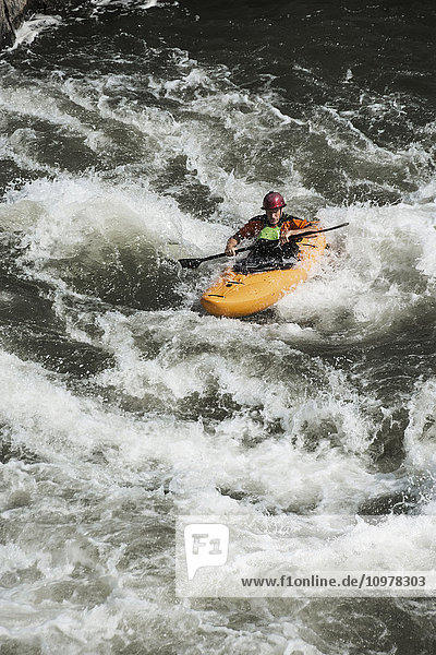 'Whitewater kayaking in rapids of the Potomac River  Great Falls Park; Maryland  United States of America'