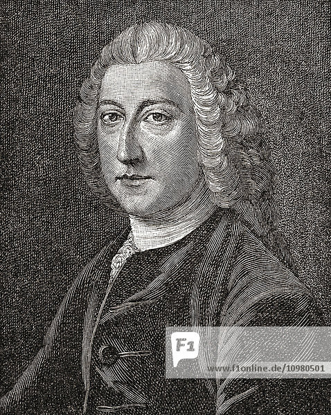 William Pitt  1st Earl of Chatham  the Great Commoner  1708 – 1778  aka William Pitt the Elder. British Whig statesman and Prime Minister of Great Britain. From A First Book of British History published 1925.