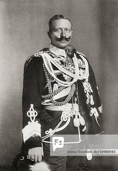 Wilhelm II  1859 to 1941. Last German Emperor and King of Prussia. From Bibby's Annual published 1910.