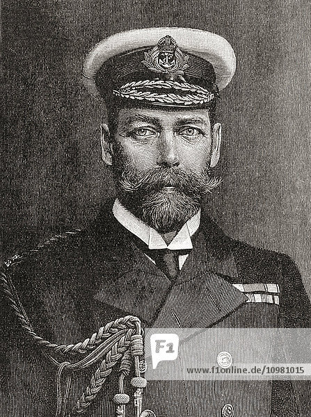 George V  1865 – 1936. King of the United Kingdom and the British Dominions and Emperor of India. From A First Book of British History published 1925.