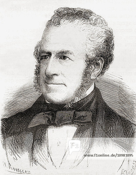 George Richards Elkington   1801 - 1865. Fabrikant aus Birmingham  England  der das erste kommerzielle Galvanisierungsverfahren patentierte. Aus Les Merveilles de la Science  veröffentlicht um 1870