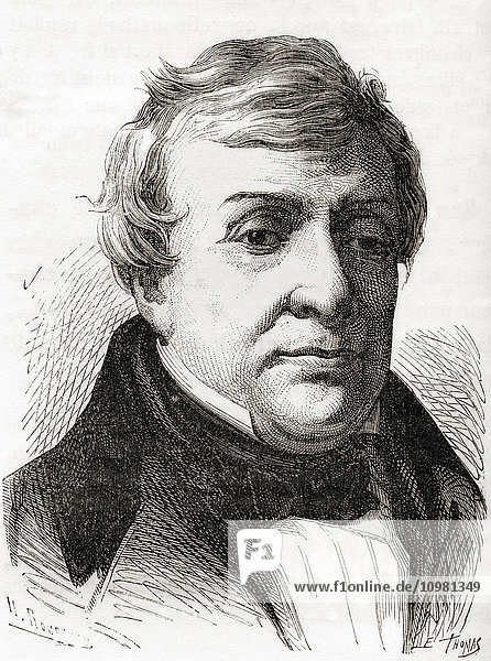 Jean Claude Eugène Péclet  1793 - 1857. Französischer Physiker. Aus Les Merveilles de la Science  veröffentlicht um 1870
