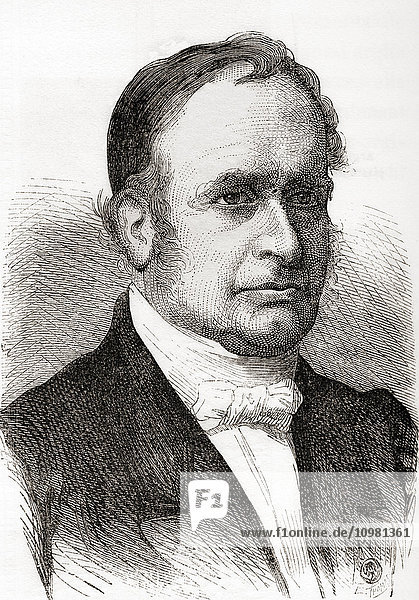Jean-Baptiste Armand Louis Léonce Élie de Beaumont  1798 - 1874. Französischer Geologe. Aus Les Merveilles de la Science  veröffentlicht um 1870