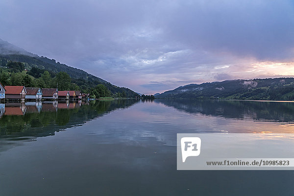 Deutschland  Bayern  Schwaben  Bühl  Großer Alpsee am Abend