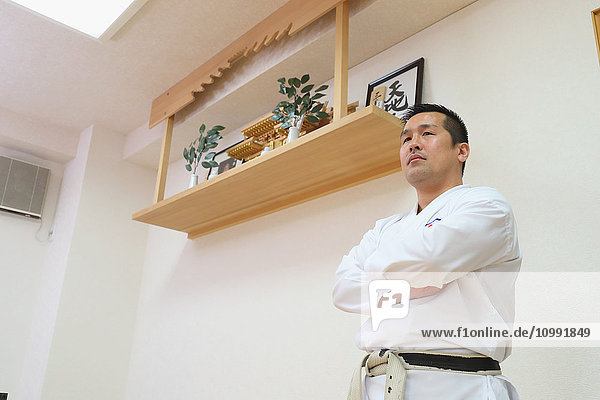 Japanese karate teacher in uniform