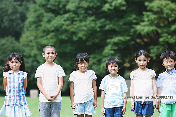 Japanese kids looking at camera