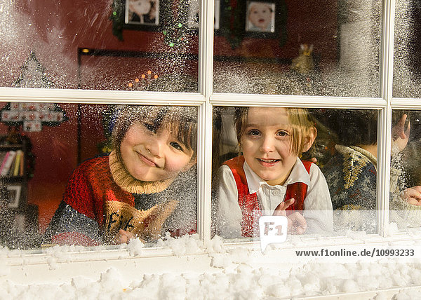 Kids playing in the house at Christmas