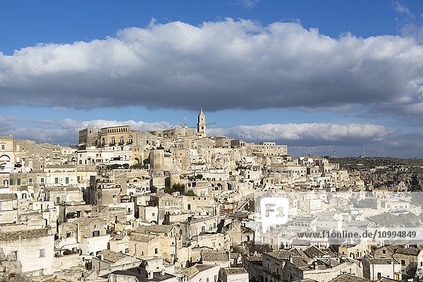 Überblick über Sassi di Matera  eine der drei ältesten Städte der Welt  Basilikata  Italien