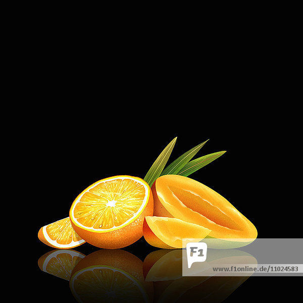 Frische Mango und Orange