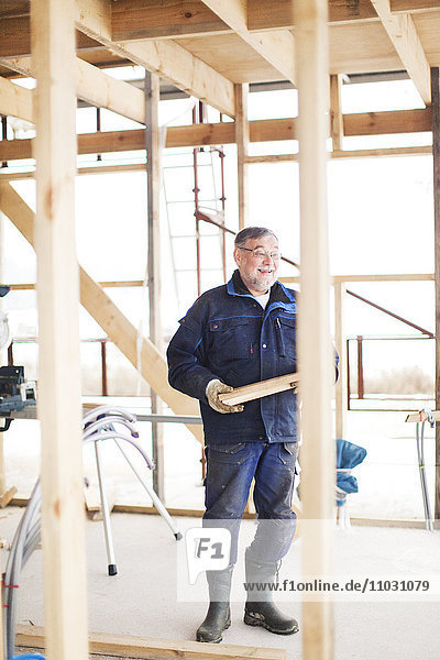Carpenter on building site