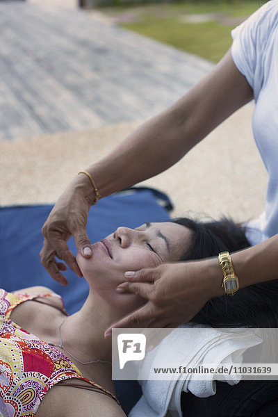Woman having massage  Thailand