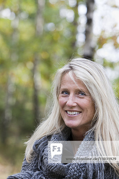 Portrait of senior smiling woman  Sweden