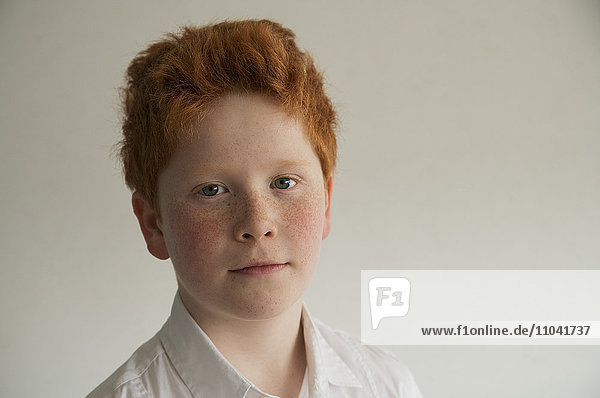 Boy with red hair and freckles  portrait