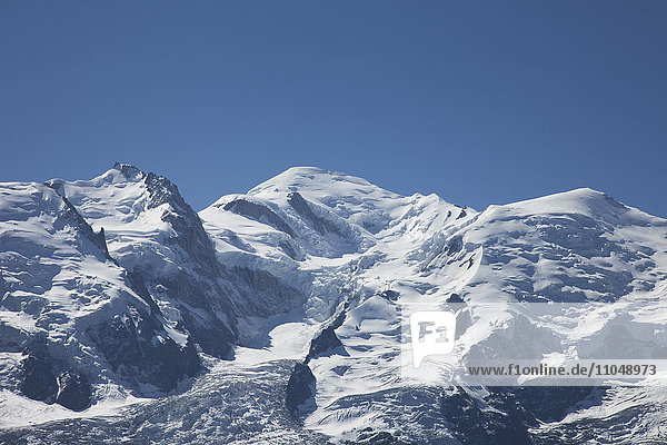 Low angle view of snowy mountains
