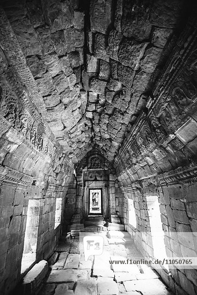 Interior of ancient temple at Angkor Wat  Siem Reap  Cambodia