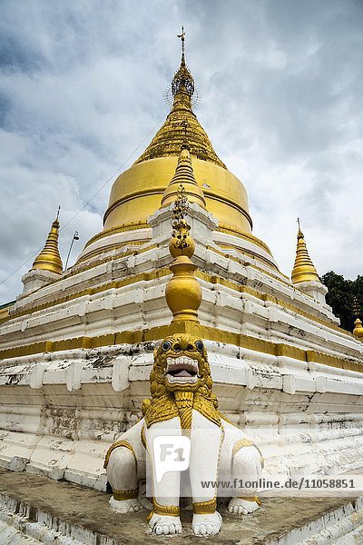 Pagoda Chinthe statue ancient city of Inwa or Ava Mandalay Division Myanmar Burma Asia