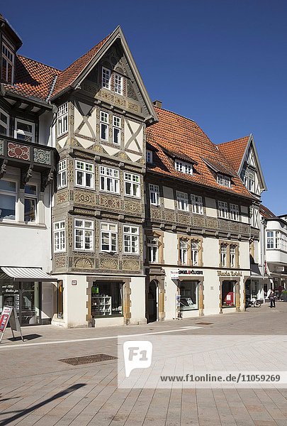 Fachwerkhäuser in der Fußgängerzone  Bad Salzuflen  Nordrhein-Westfalen  Deutschland  Europa
