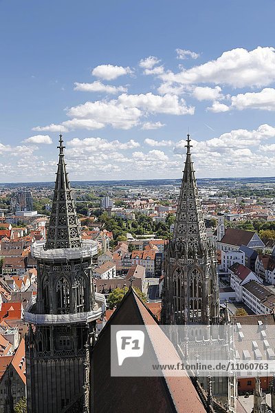 Ulm Cathedral  view from the west tower to the nave and the towers  Ulm  Baden-Württemberg  Germany  Europe