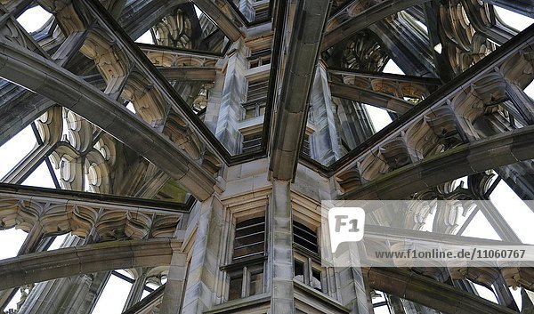 Ulm Cathedral  West Tower inside  staircase to the highest viewpoint  Ulm  Baden-Württemberg  Germany  Europe