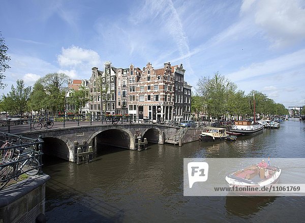 Häuser an der Prinsengracht  Amsterdam  Nordholland  Niederlande  Europa