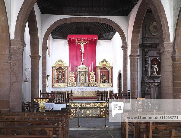 Altarraum der Kirche Iglesia Nuestra Senora de la Asuncón  San Sebastian de la Gomera  La Gomera  Kanarische Inseln  Spanien  Europa