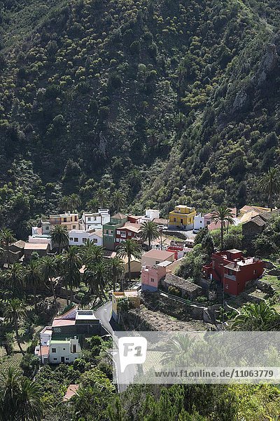 Ausblick auf Vallehermoso  La Gomera  Kanarische Inseln  Spanien  Europa