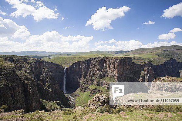 Wasserfall  Maletsunyane Falls  bei Semonkong  Lesotho  Afrika