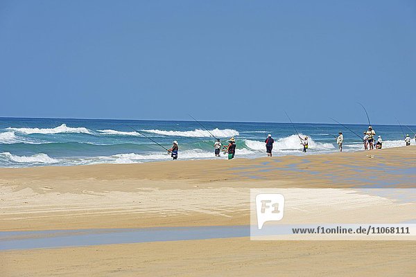 Fishermen on the beach  Great Sandy National Park  Fraser Island  Queensland  Australia  Oceania