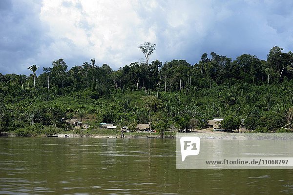 Indigenen-Dorf Sawle Muybu  Volk der Mudndururú  am Fluss Rio Tapajos  Amazonas-Regenwald  Distrikt Itaituba  Pará  Brasilien  Südamerika