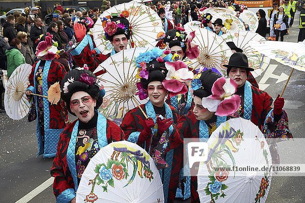 Shrove Monday procession  Carnival  Koblenz  Rhineland-Palatinate  Germany  Europe