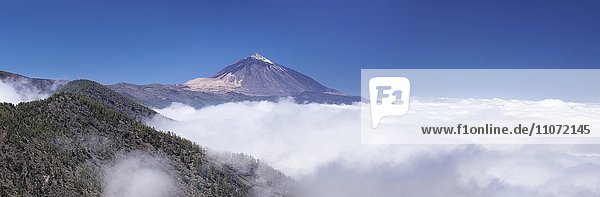 Pico del Teide über Passatwolken  Nationalpark Teide  Teneriffa  Kanarische Inseln  Spanien  Europa