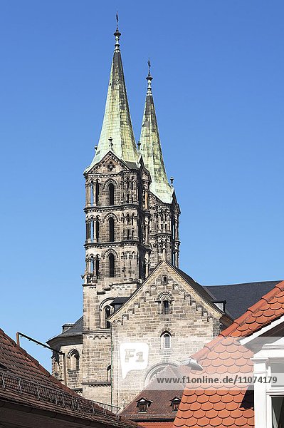 Türme vom Bamberger Dom  Bamberg  Oberfranken  Bayern  Deutschland  Europa