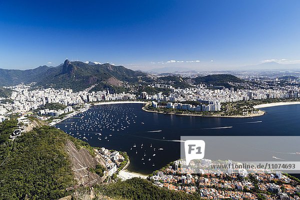 Ansicht von Rio de Janeiro vom Zuckerhut  Pão de Açúcar  Rio de Janeiro  Brasilien  Südamerika