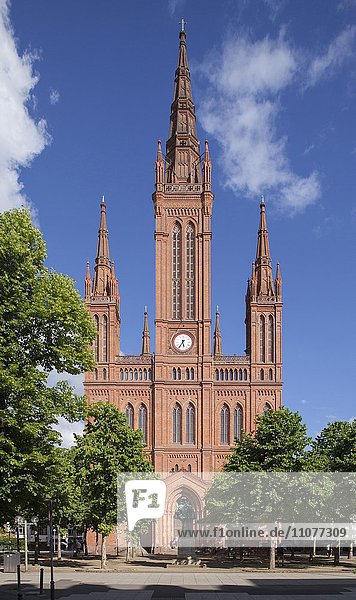 Market Church Marktkirche at Schlossplatz Wiesbaden Hesse Germany Europe