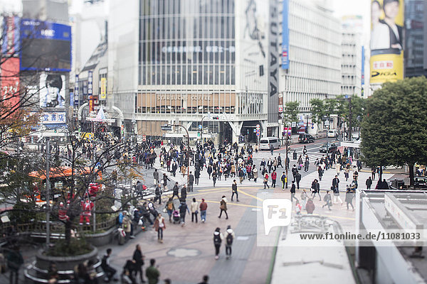 Shibuya  Tokio  Japan  aus der Vogelperspektive