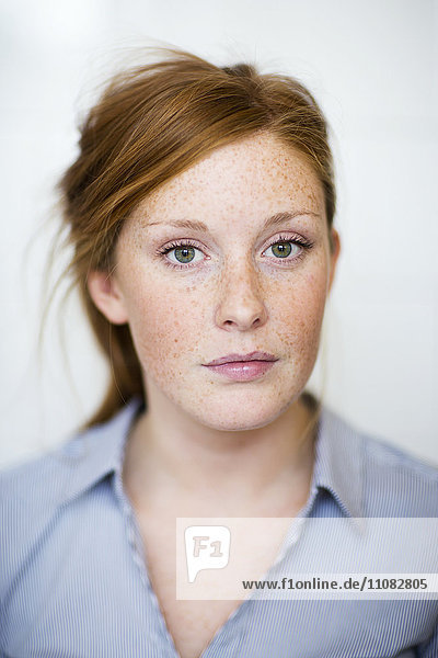 Portrait of young woman  studio shot
