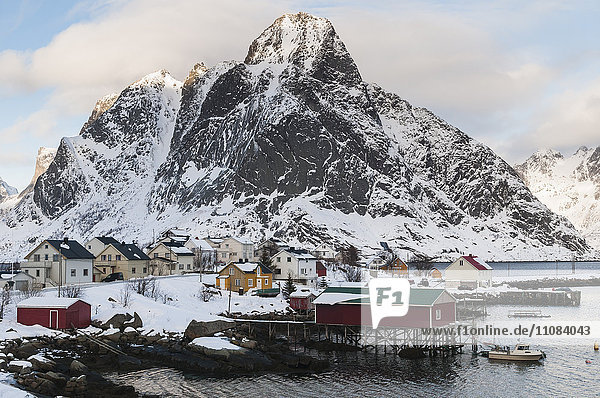 Small village by the coast Reine Lofoten Norway