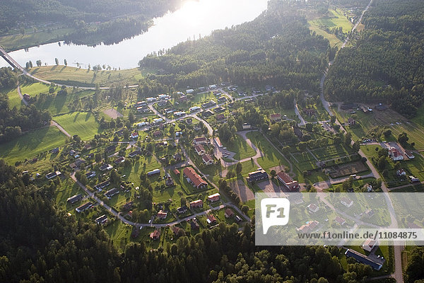 Luftaufnahme eines Wohnviertels  Schweden.