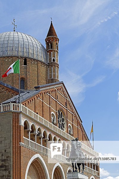 Basilica di Sant Antonio und Reiterdenkmal Gattamelata  Padua  Venetien  Italien  Europa