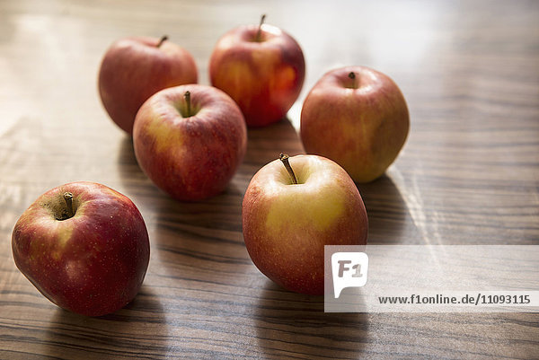 Close-up of apples on table Munich Bavaria Germany