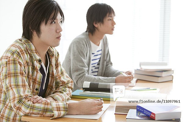Two Male Students in Classroom